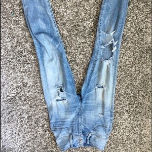 super high waisted ripped jeans